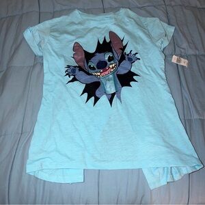 Disney Light Blue Stitch T-Shirt with Character Design